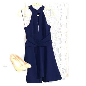 Navy Open Back Party Dress